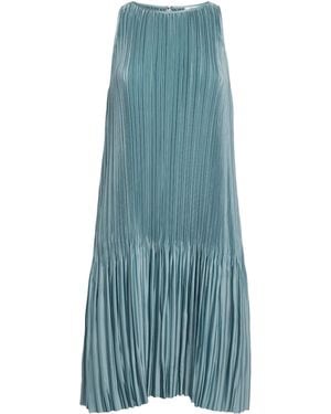 JOSEPH Satin Pleated Rida Midi Dress - Blue