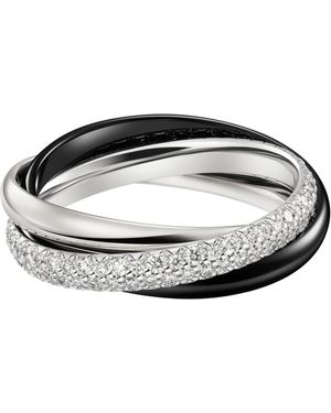 Cartier Small, Ceramic And Diamond Trinity Ring - Brown