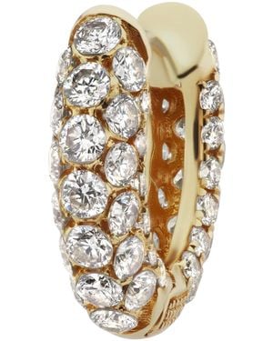 Maria Tash Invisible Set Diamond Three Row Pavé Hoop Earring - Metallic