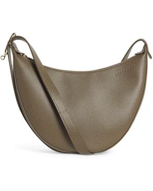 Longchamp Small Leather Le Foulonné Cross-Body Bag - Grey