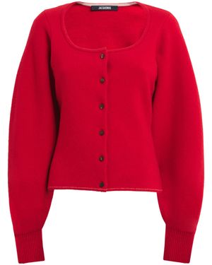 Jacquemus Wool-Cashmere Tempo Cardigan - Red