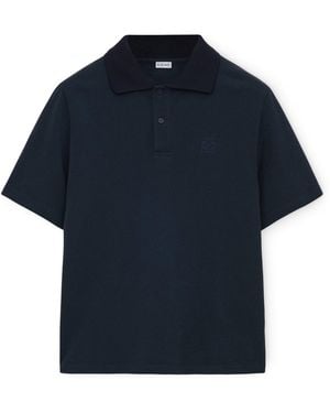 Loewe Cotton-Blend Anagram Polo Shirt - Blue