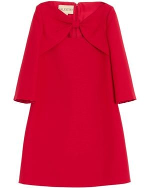 Valentino Virgin Wool-Silk Mini Dress - Red