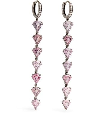 Eva Fehren Spinel And Diamond Dusk Kent Geo Vii Earrings - White