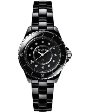 CHANEL Ceramic, Steel And Diamond J12 Watch - Black