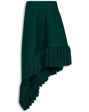 Alaïa Wool Asymmetric Tassel Skirt - Green