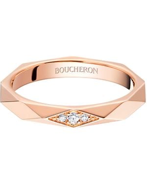 Boucheron And Diamond Facette Wedding Band - Brown