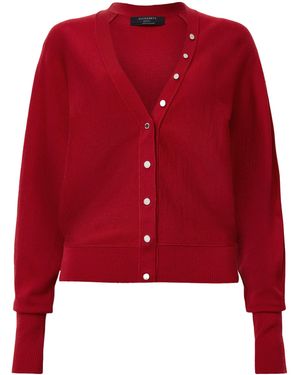 AllSaints Wool Honour V-Neck Cardigan - Red