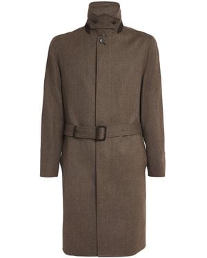 dunhill Wool Longline Coat - Brown