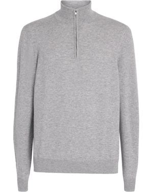Johnstons of Elgin Cashmere Quarter-Zip Rory Jumper - Grey