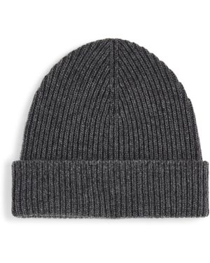 Johnstons of Elgin Cashmere Ribbed Beanie - Grey