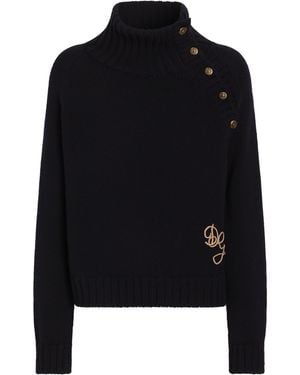 Dolce & Gabbana Virgin Wool Rollneck Jumper - Black
