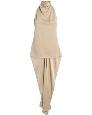 Esse Studios Satin Halterneck Cartia Top - Natural