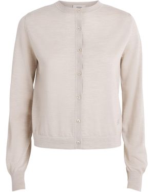 Agnona Wool-Silk-Cashmere Cardigan - Natural