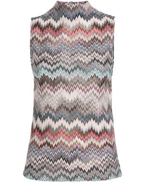 Missoni Zigzag Sleeveless Top - Grey