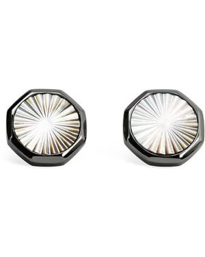 Tateossian Gunmetal Mother-Of-Pearl Sunbursts Cufflinks - Metallic