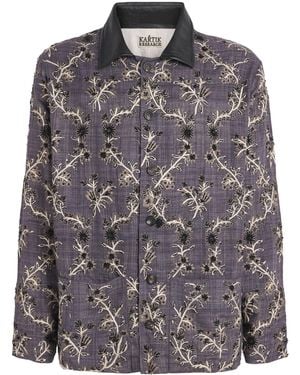 Kartik Research Silk Embellished Chintz Jacket - Gray