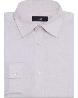 dunhill Cotton Micro-Check Shirt - White