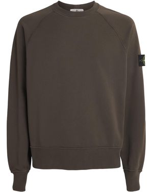 Stone Island Cotton Compass Logo Sweatshirt - Brown