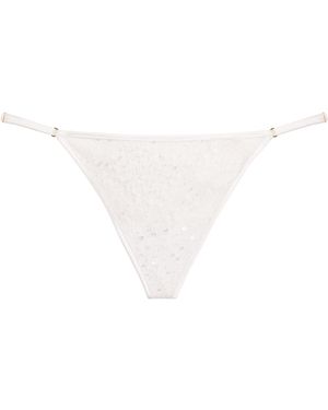 Kiki de Montparnasse Tulle Sequinned Ange Thong - White