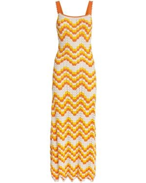 Escvdo Organic Cotton Crochet Marea Maxi Dress - Metallic