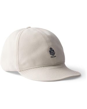 Prada Cotton Piqué Logo Baseball Cap - Grey