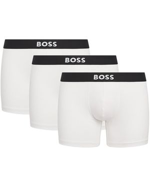 BOSS Stretch-Cotton Boxer Briefs - White