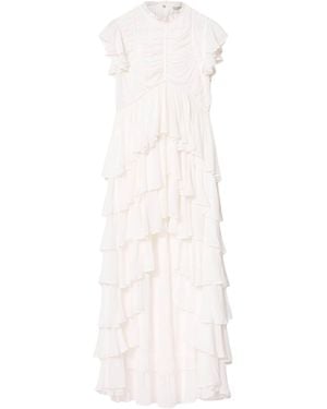 AllSaints Ruffled High-Low Shaela Maxi Dress - White