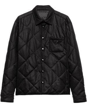 Prada Cashmere Padded Overshirt - Black