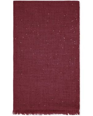 Brunello Cucinelli Cashmere-Silk Sparkling Scarf - Purple
