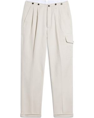 dunhill Cotton Double-Pleat Chinos - White