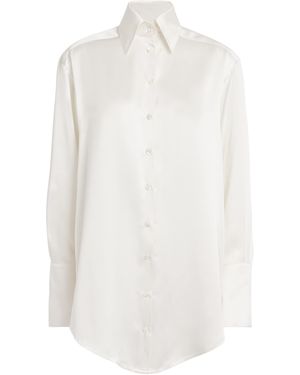 Laura Pitharas Silk Oversized Shirt - White