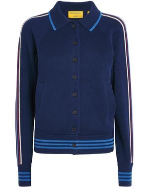 Guest In Residence Cotton-Blend Varsity Cardigan - Blue