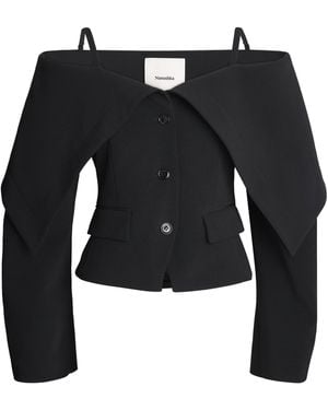 Nanushka Fold-Over Amantha Blazer - Black