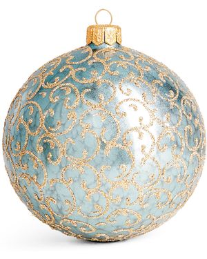 Harrods Glitter Swirl Bauble - Blue