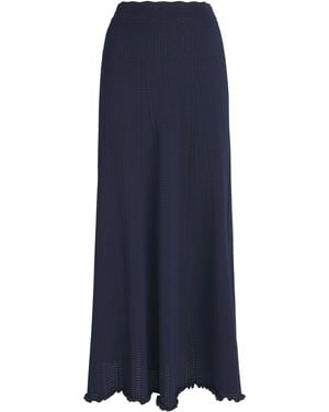 Sandro Pointelle Maxi Skirt - Blue