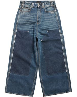 Balenciaga Panelled Wide-Leg Jeans - Blue