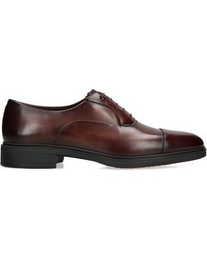 Santoni Leather Easy Oxford Shoes - Brown