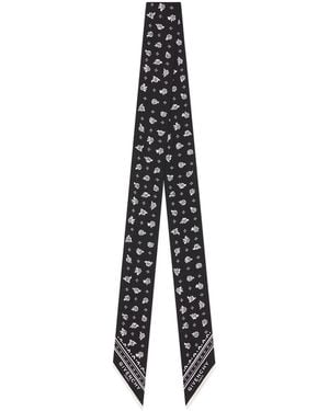 Givenchy Silk Twill Floral Scarf - Black
