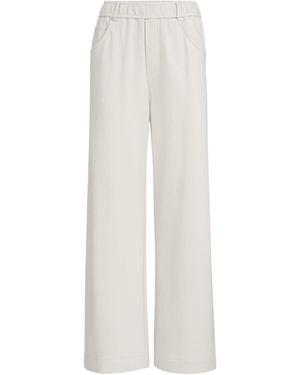 Brunello Cucinelli French Terry Wide-Leg Sweatpants - White
