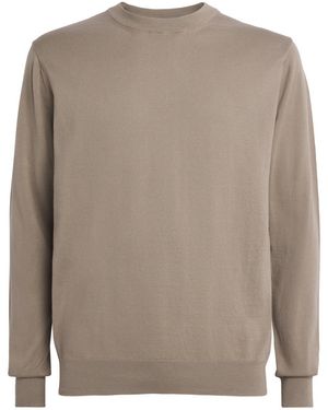 Sunspel Cotton Lightweight Crew-Neck Jumper - Brown