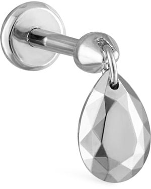 Maria Tash Faceted Pear Charm Single Threaded Stud - Metallic
