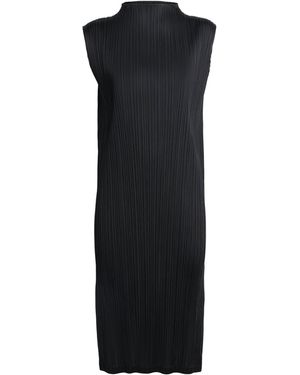 Pleats Please Issey Miyake Swing Solid Midi Tunic Dress - Black
