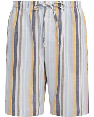 Hanro Cotton Stripe Night & Day Shorts - Blue