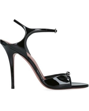 AMINA MUADDI Patent Leather Heeled Sandal 105 - Black
