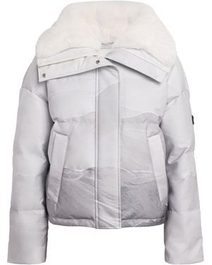 Yves Salomon Down-Fur Technical Ski Jacket - Grey