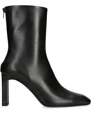 TOTEME Calfskin Bar Ankle Boots 85 - Black