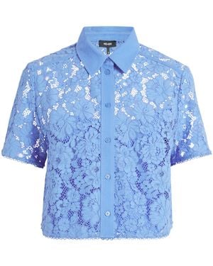 ME+EM Lace Cropped Shirt - Blue