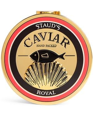 STAUD Metal Caviar Tin Clutch - Metallic