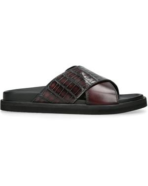 ZEGNA Crocodile Skin Panarea Sandals - Brown